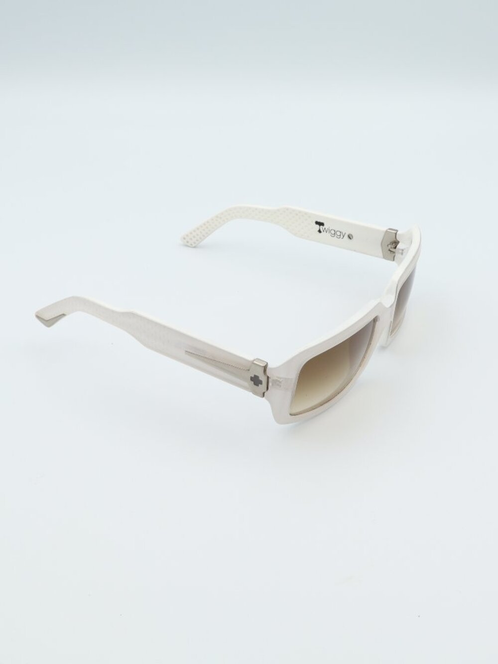 SPY Optic Twiggy .021C White Rectangular Sunglasses Made in Italy Y2K - Picture 9 of 9